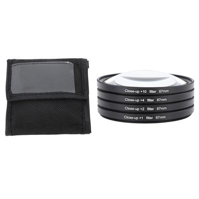 Close Up Filter Kit 4 In 1 +1 +2 +4 +10 Macro Lens Filter Optical Glass with Storage Pouch Camera