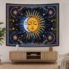 Boho Sun and Moon Tapestry, Colorful Celestial Starry Sky Mandala Print Wall Hanging for Bedroom Living Room Dorm Decor