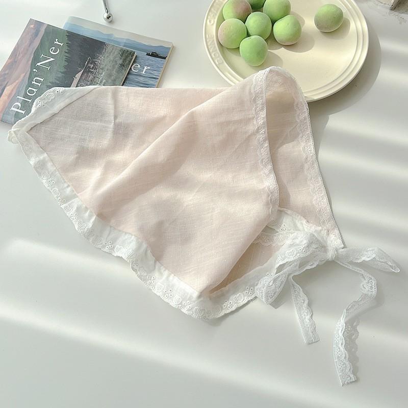 Sweet Flower Triangle Hair Scarf Women Headband Trendy French Pastoral Lace Headwear Girls Scarves Summer Hair Accessories