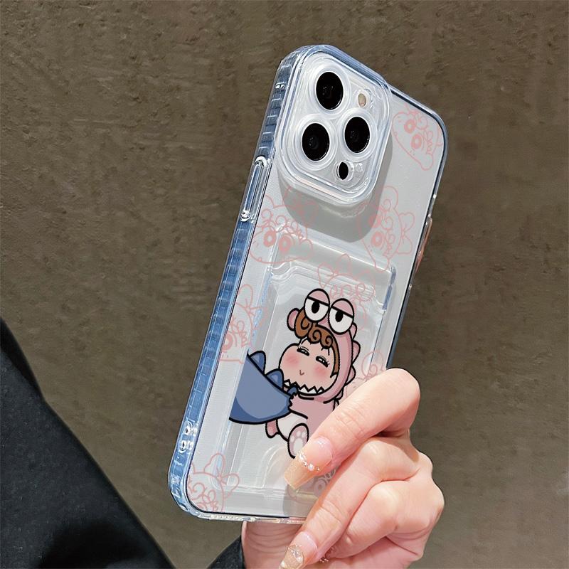 Card Slot Holder Silicone Wallet Pocket Case For Samsung S23 S24 S25 Ultra Redmi Note 12 13 Pro Oppo A38 A58 A78 Vivo Y21 Y22 Cover Clear Phone Bumper