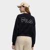Fila Original Simple Personality Trendy Fashion Retro Sports Casual Short Round Neck Pullover Sweatshirt Women Sweatshirt Black F11W549203FBK