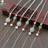 Hand-Woven Adjustable Dzi Bead Pendant Necklace Cord for DIY Jewelry Lanyard