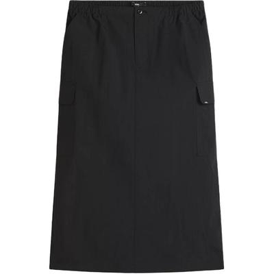 Riley Fallschirm Cargo Rock Locker Vielseitig Unifarben Mittlere Taille Midi Freizeitrock Damenröcke Schwarz VN000HQBBLK