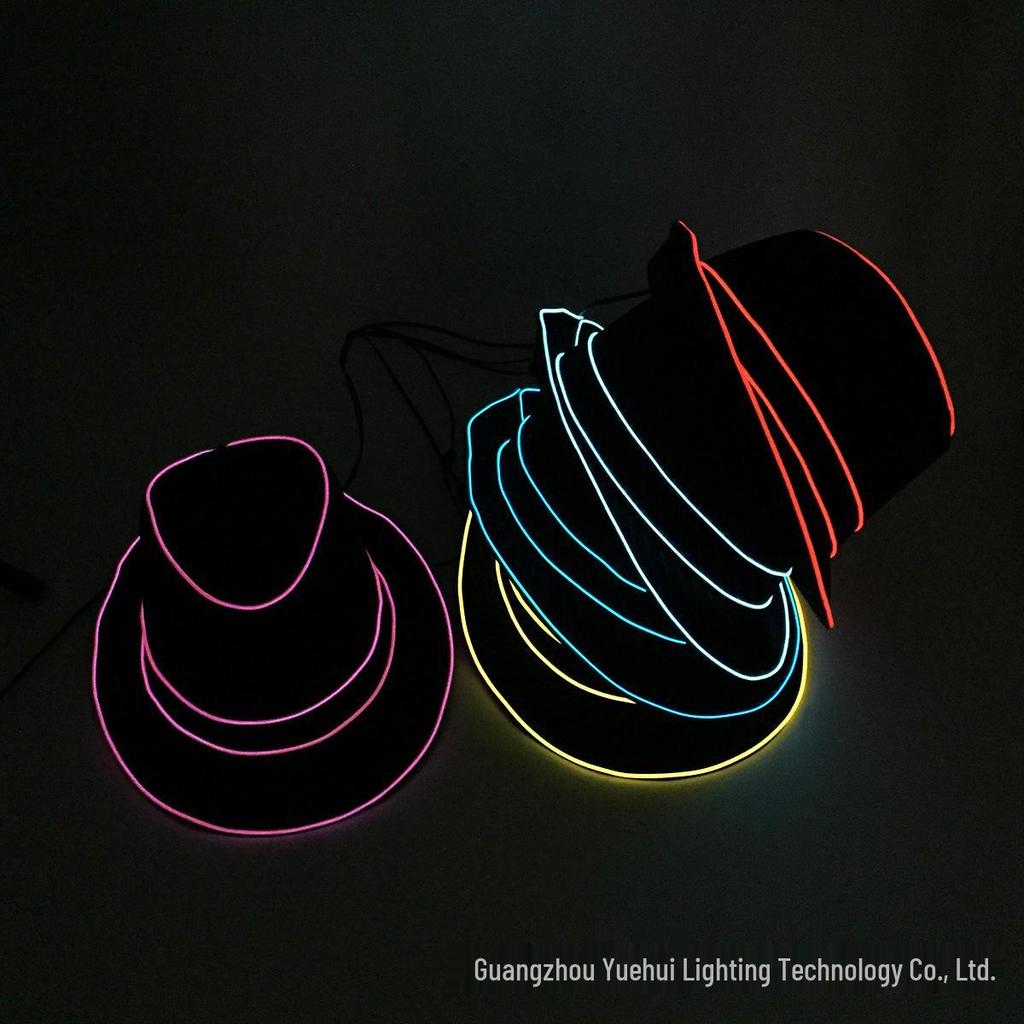 LED Light-Up British Style Jazz Top Hat - Flashing Festival & Masquerade Party Prop