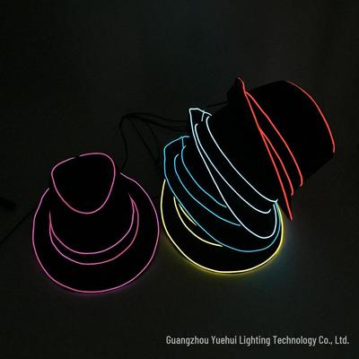 LED svítící jazzový cylindr v britském stylu - Blikající festivalová a maškarní párty rekvizita