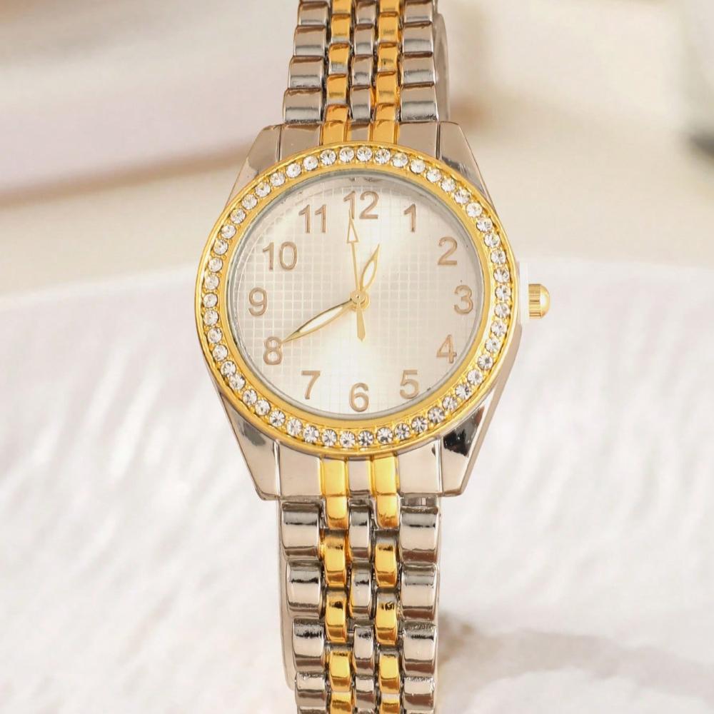Super Horký Prodej Luxusní Dámské Hodinky Quartz Zlatá Nerezová Ocel Malý Ciferník Římská Číslice Zlatý Přívěsek Šaty Módní Hodinky