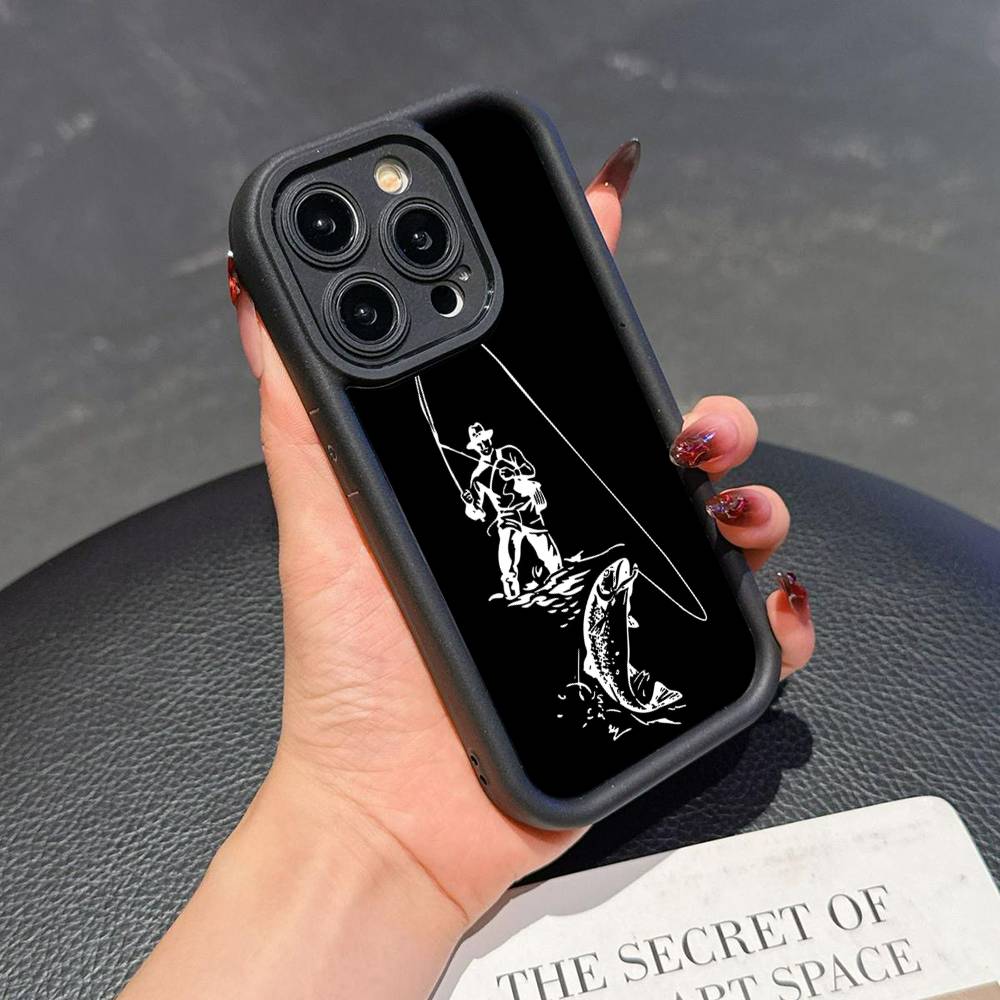 

Fishing Heartbeat Soft Silicone Case For iphone 17 Air 16 15 14 13 12 11 Pro Max Plus Shockproof TPU Phone Cover iPhone 16pro max