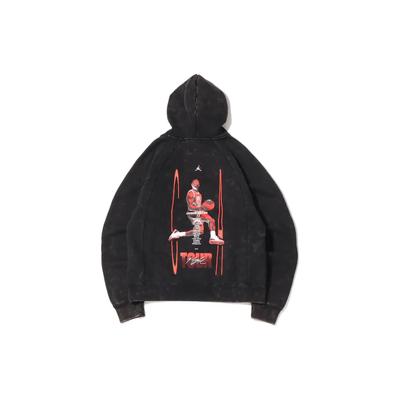 Casual Sport Printed Pullover Hoodie Men Sweatshirt Black DJ0208-010