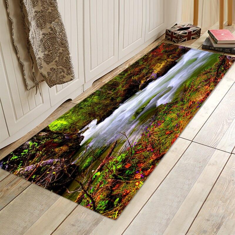 Forest Rug For Living Room Green Plant Tree Landscape Bedroom Bedside Yoga Prayers Anti-slip Carpet Sleeping Mats On The Floor