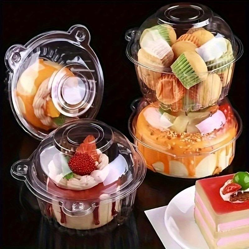 50/100PCS Transparent Cake Box Dessert Cake Sandwich Donut Muffin Disposable Packaging Box Wedding Birthday Party Supplies
