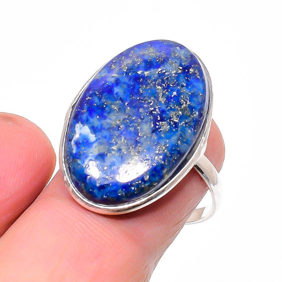 

Natural Lapis Lazuli 925 Sterling Silver Jewelry Ring Size Adjustable O6Q44