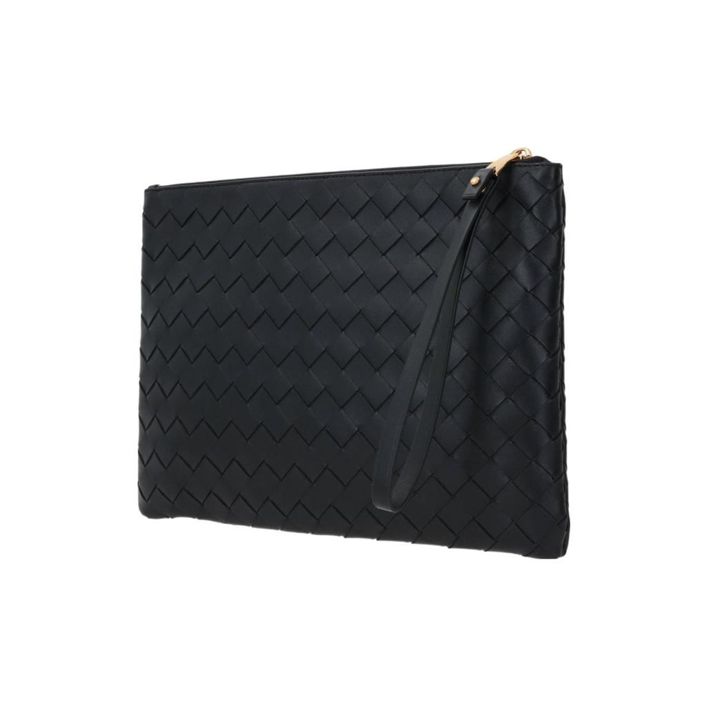 Bottega Veneta Woven Fringe Lambskin Clutch Women clutch Black 749922VCPP38425