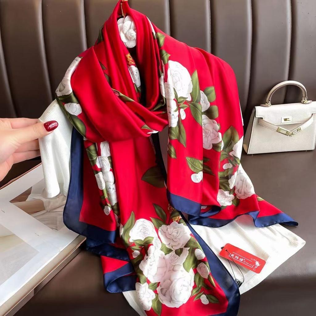 Women's New High end Silk Spring and Autumn Summer Versatile Shawl Thin Sun Protection Neck Protection Fashionable Scarf