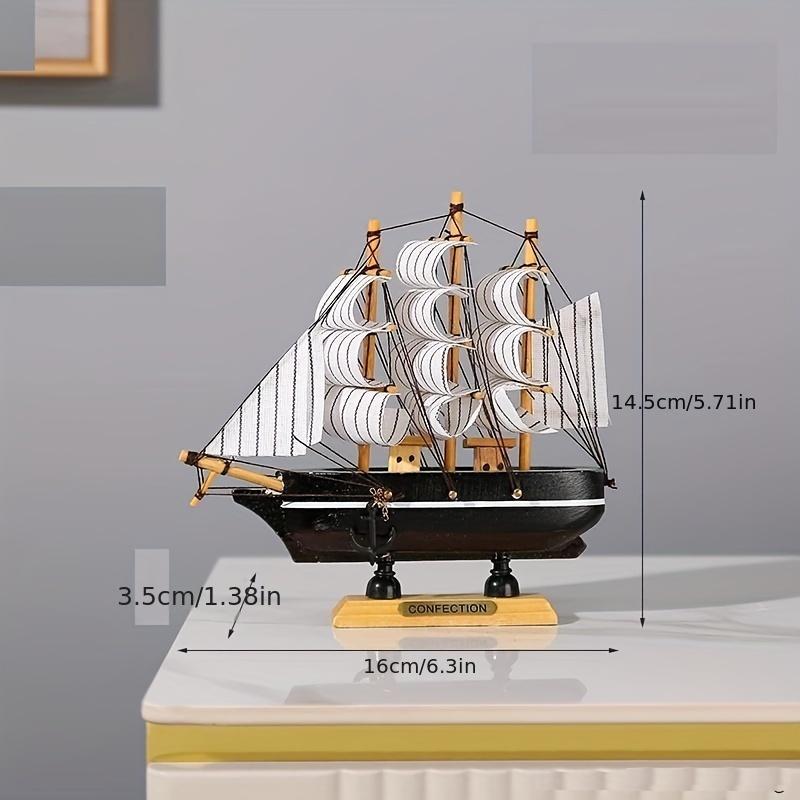 Art Deco Wooden Sailboat Model Thanksgiving Decorative Ship Replica, Collectible Handcrafted Nautical Tabletop Display, Gift for Sea Lovers