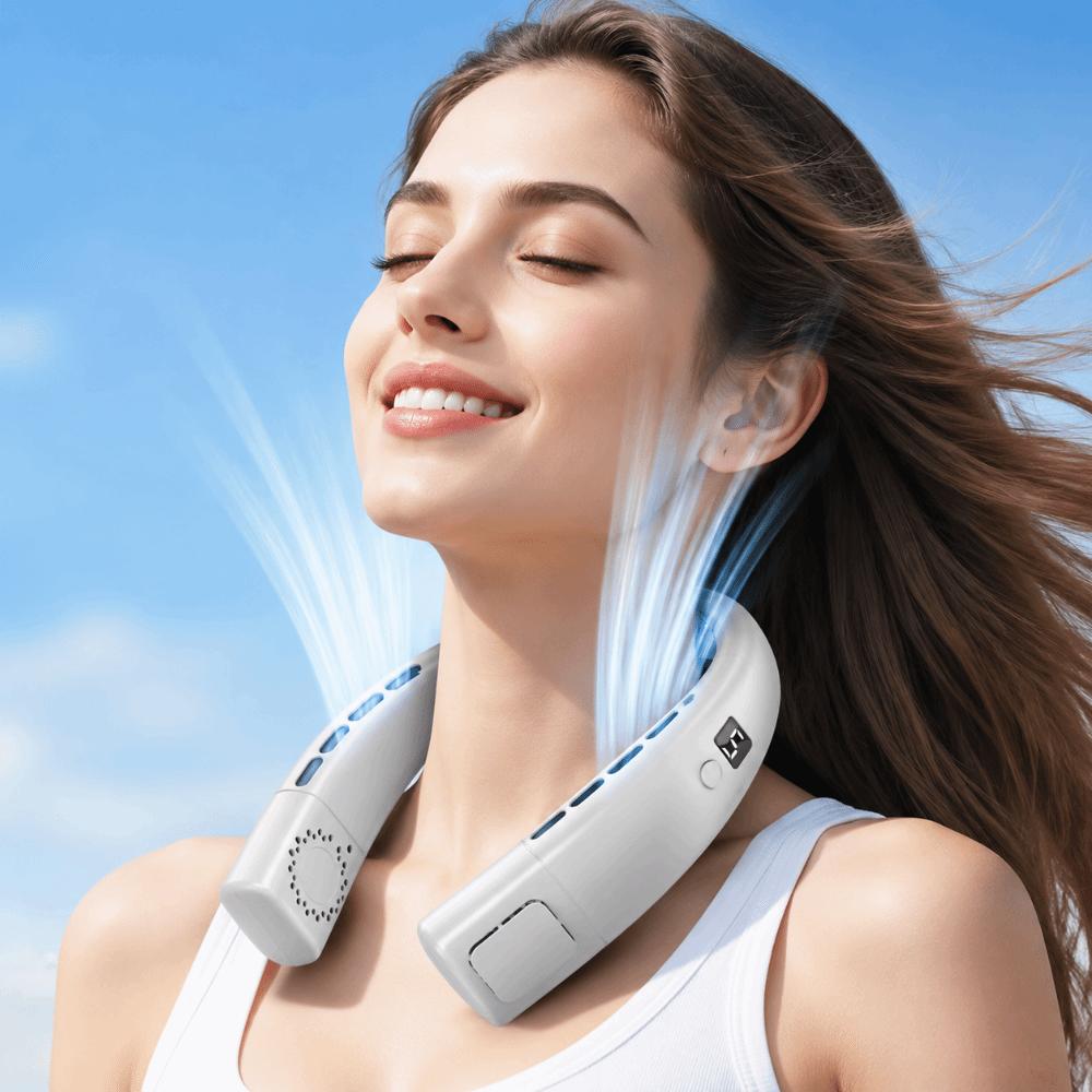 LED Digital Display Neck Fan 5-Speed Electric Air Cooler Portable Portable Neck Fan  Travel