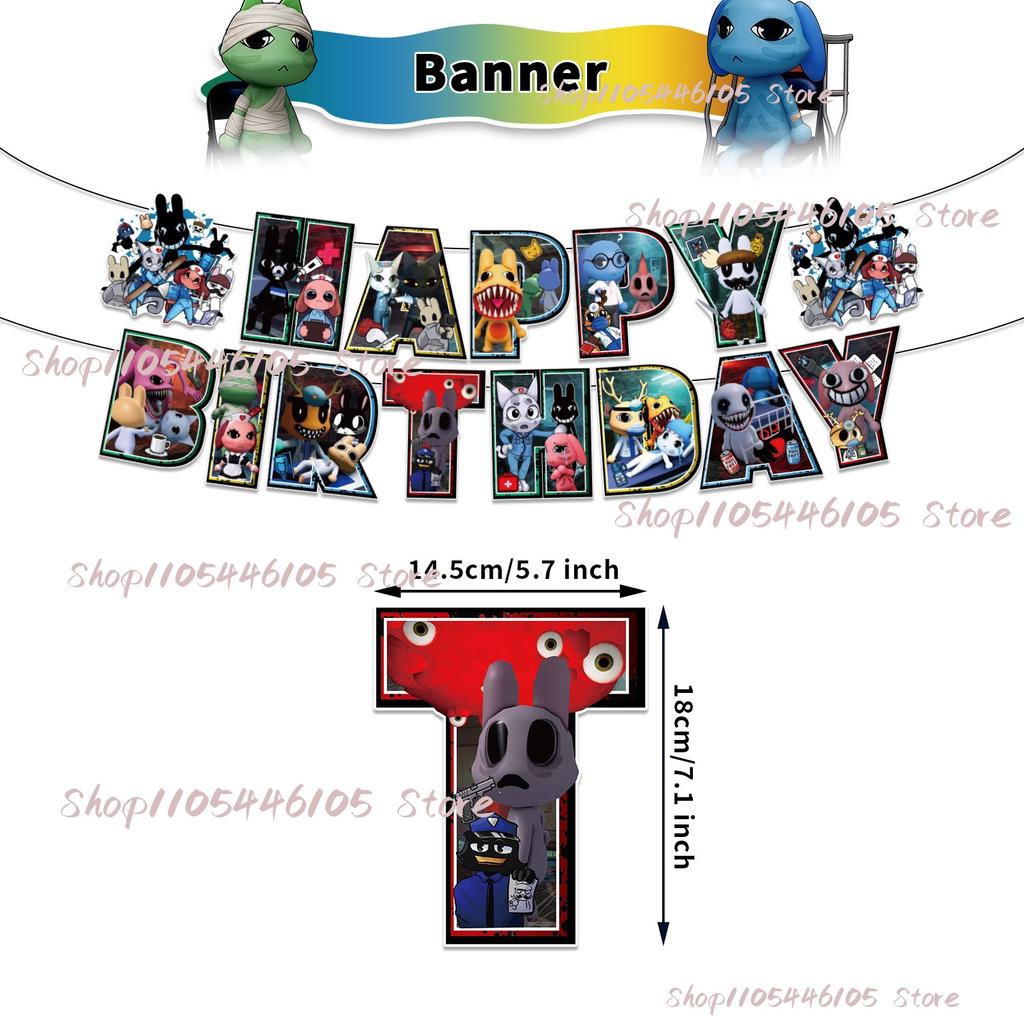 Dierenkliniek Anomaly Verjaardagsfeest Decoratie Banner Spiraal Taarttopper Decoratie Ballon Achtergrond Buiten Vakantiefeest