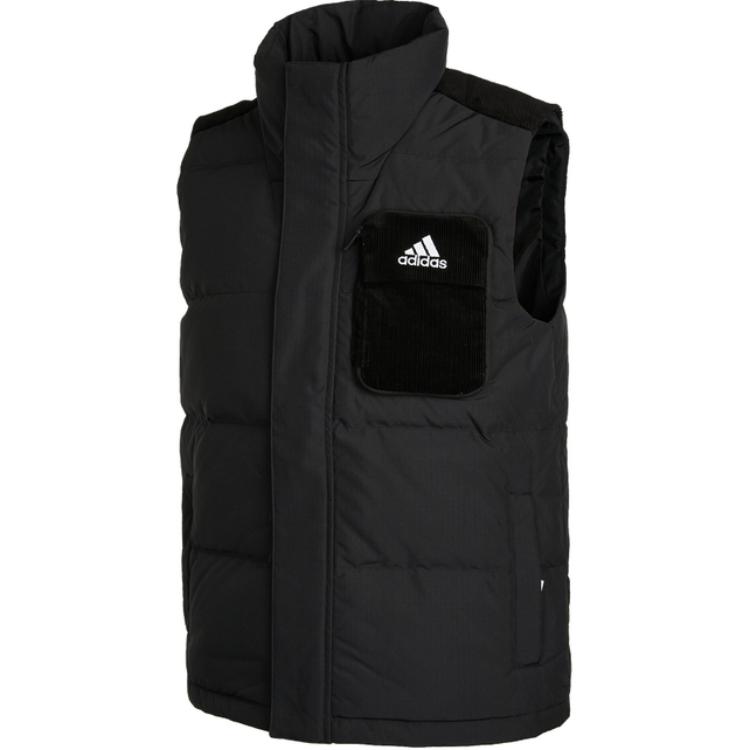 

Adidas Solid Color Stand Collar Zippers Brand Logo Print Vest Teenagers H45048 128