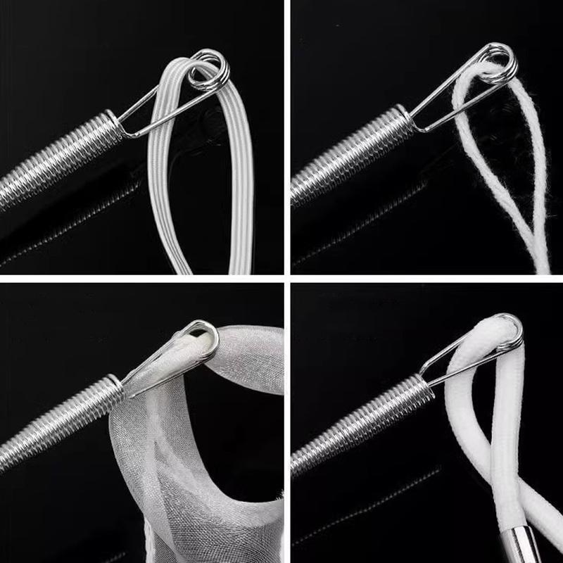 Mehrzweck-Einfädelwerkzeug DIY Biegsame Feder Kordelzug-Einfädler Clip Nähnadel zum Einziehen von Kordeln Gummiband Handwerk