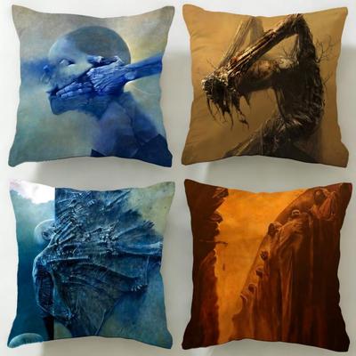 Klassische Maler Zdzislaw Beksinski Kissenbezug Weich Leicht zu Waschen Kissenhülle Vielseitig für Sofa Bett Reise und Büro