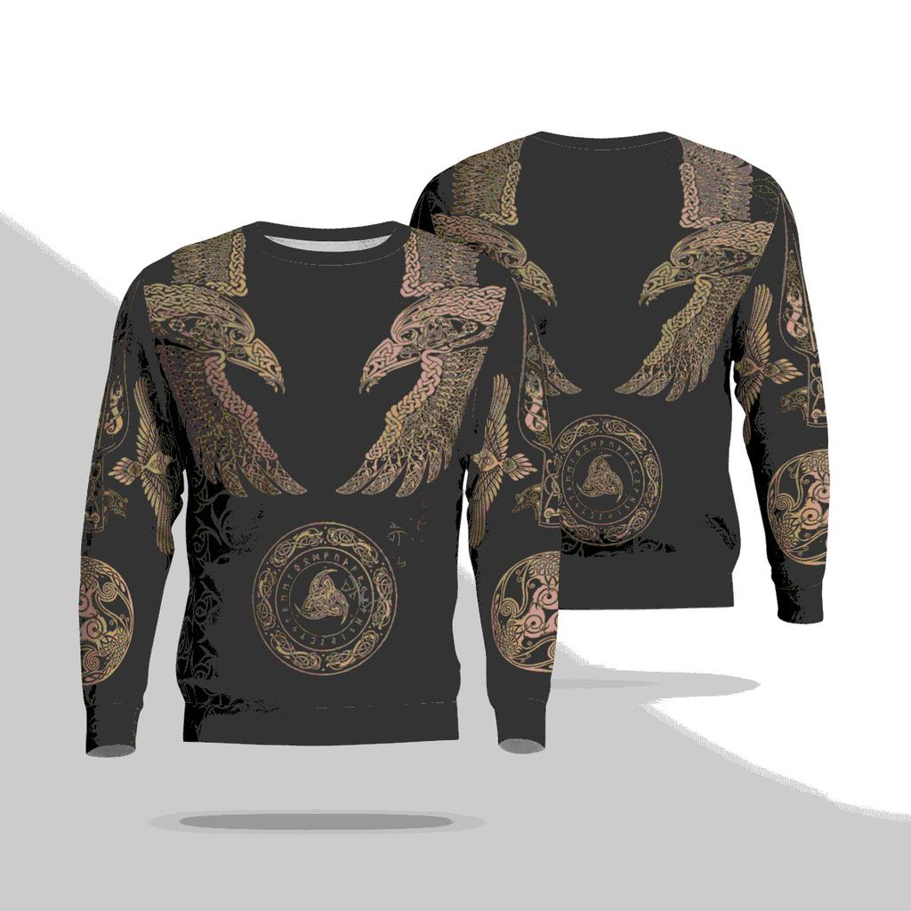 Herren Pullover Sweatshirt Frühling 3D Digital Tattoo Gedruckt Locker Lässiges Oberteil