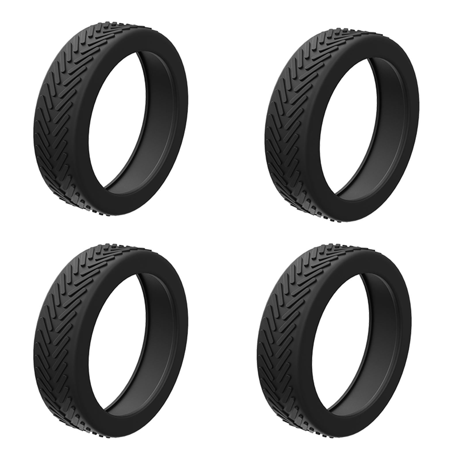 

4 шт. Силиконовый защитный чехол для колес багажа Дорожный багаж Спиннер Колесо Чехол Снижение шума Чехол для колес чемодана чёрный