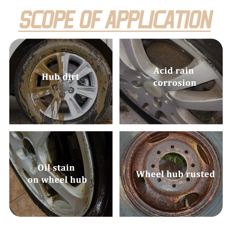 Car Alloy Rim Cleaner Spray NonAcid Safe Rust Dust Removal for Chrome Painted Wheels Deep Cleans Suitable for Car Wash Detailing