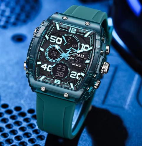 SMAEL 8109 New Fashion Design Analog-Digital Waterproof Sports Chrono Watch Square Case with Luminous Feature 2026