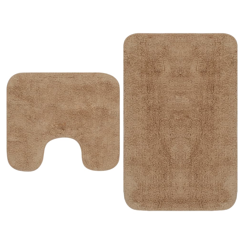 Vidaxl 2-teiliges Badezimmer-Matten-Set, Stoff, Beige