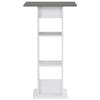 VidaXL Table de bar Blanc et gris anthracite 60x60x110 cm