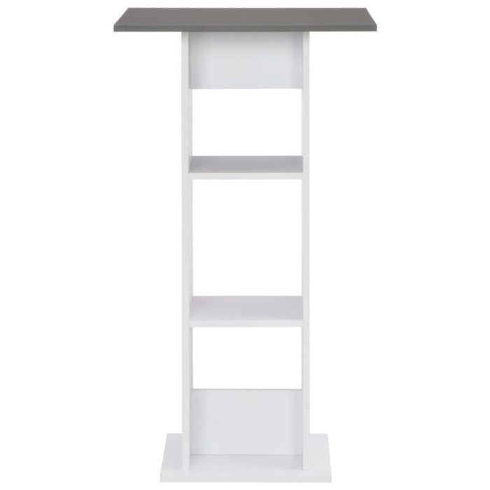 VidaXL Table de bar Blanc et gris anthracite 60x60x110 cm