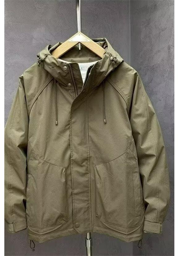 Men's Slim Fit Korean Style Plain Hooded Windbreaker - Versatile Casual Jacket for Spring and Autumn