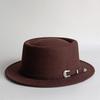 Vintage Pork Pie Hat For Men Wide Brim Felt Black Fedora Church Jazz Ribbon Trilby Panama Gangsters Caps Gentleman'S Style