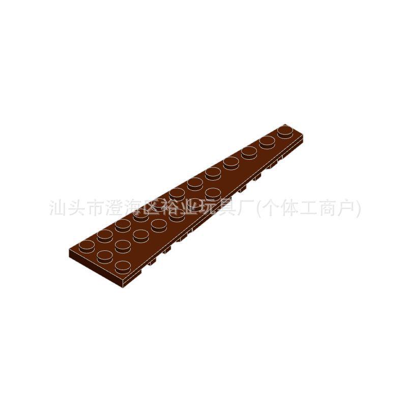 MOC Parts 12x3 Right Wedge Plate Compatible with 47398 Building Block Accessories 0.5 kg коричневый