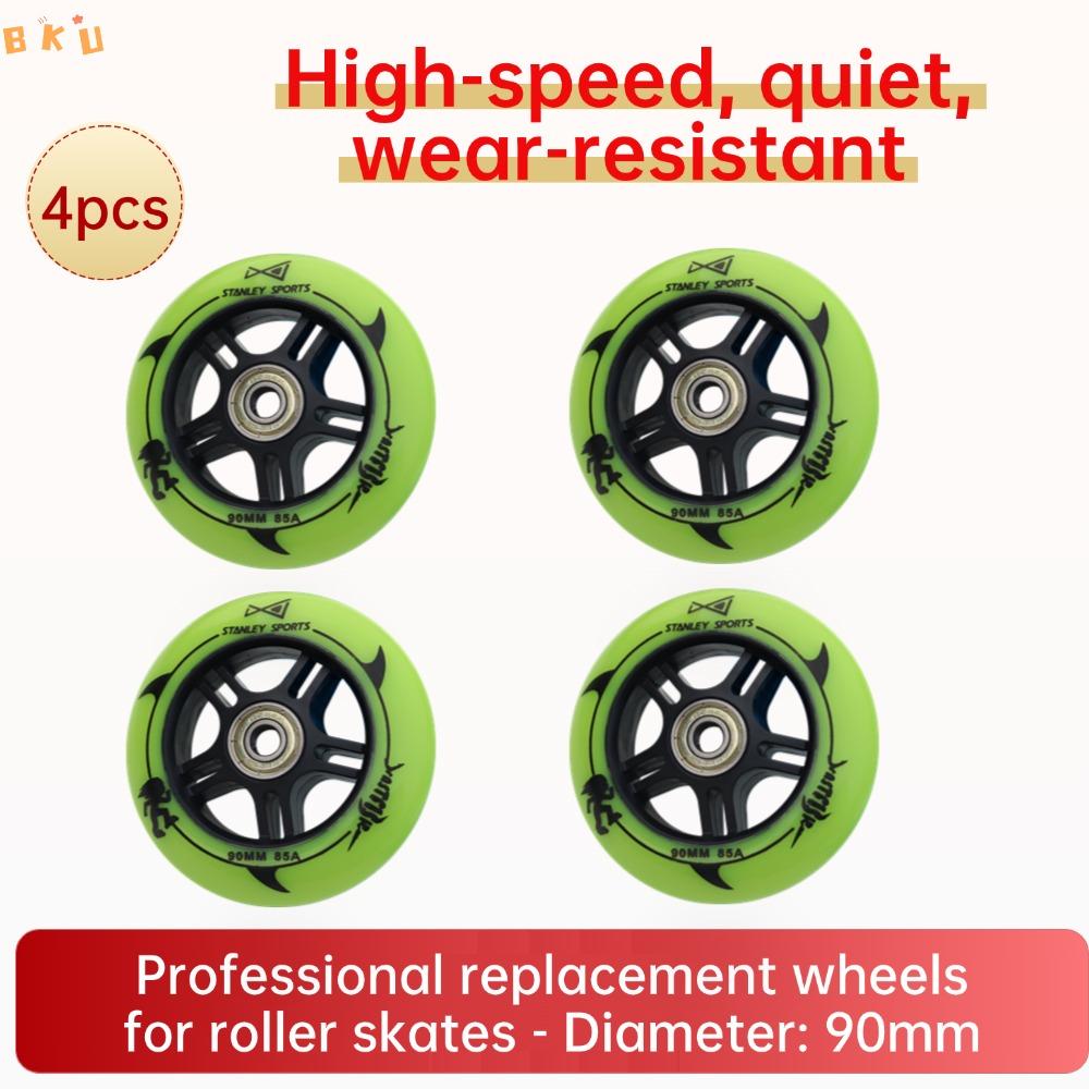 90mm (3.5") Replacement Wheels: High Elastic, Quiet, Wear-Resistant – For Skates, Luggage, Kids' Scooters