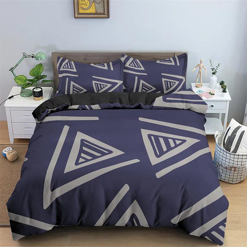 Nordic Geometric Duvet Cover Abstract Bedding Set Single King for Teen Adults Room Decor Microfiber Comforter Cover Pillowcases
