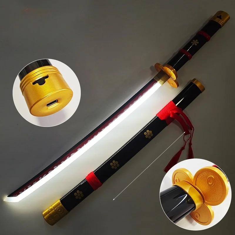 

39.3inch Luminous Zoro Katana Bright Sword Blade Samurai Sabre Anime Cosplay Prop Ninja Knife Real Size Japanese Katana Toy Gift
