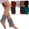 Light Gray Short Flip Over Socks New Autumn Winter Warm Sock Cover Decoration Small Fish Mouth Foot Cover Knitted Leg Covers