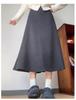 2026 Herbst/Winter High-Waist Kaffee Midi-Rock - Vielseitiger A-Linien-Schnitt mit einem figurschmeichelnden breiten Saumdesign