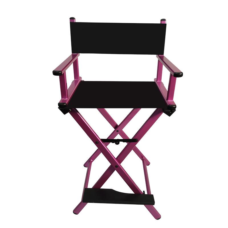 Foldable Aluminum Makeup Chair with Pillow, High Back, Outdoor Portable Hairdressing Chair