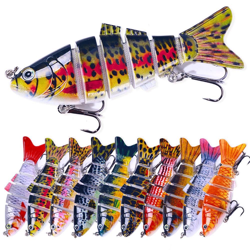 New 18g Multi-Jointed Micro Fish Lure, 6 Sections, Bionic Design for Bass and Asp Fishing.