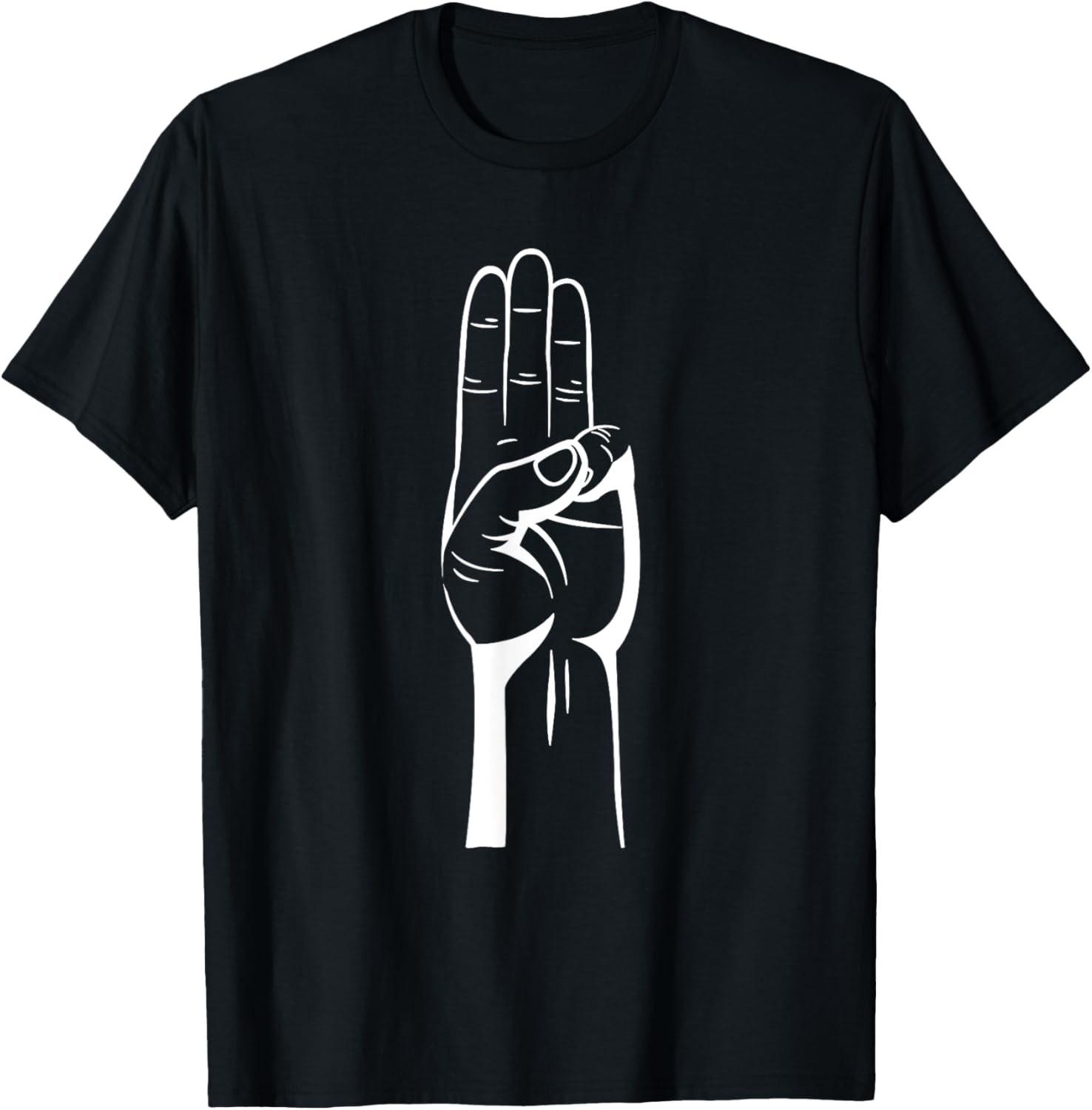3 Finger Salute Shirt Three Finger Salute TShirt 3 Finger T-Shirt S разноцветный