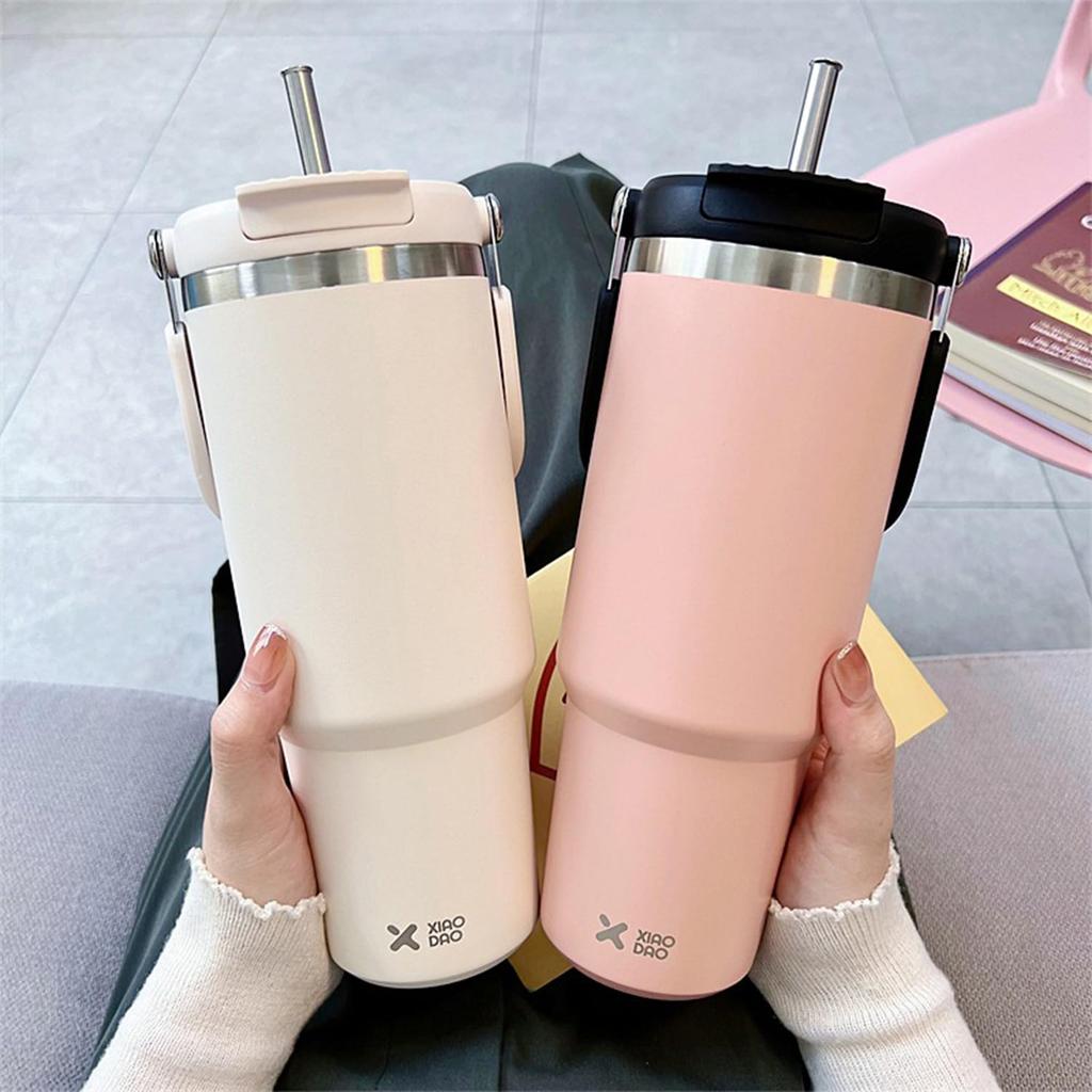 KONARO Tumbler, 600ml900ml, Large Capacity, with Straw, Lid, Vacuum Insulated, Keeps Hot or Cold, Stainless Steel Bottle, Wide Mouth, Direct