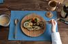 RIVERET Large Dinner Plate and Cutlery Set, Bamboo, Dishwasher Safe, Brown, RV-406BSF