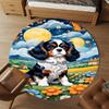 1PC King Charles Spaniel Round Chair Mat Area Rug - Non-Slip, Floor Mat for Office, Bedroom, Home Decor Christmas Gift C0528055