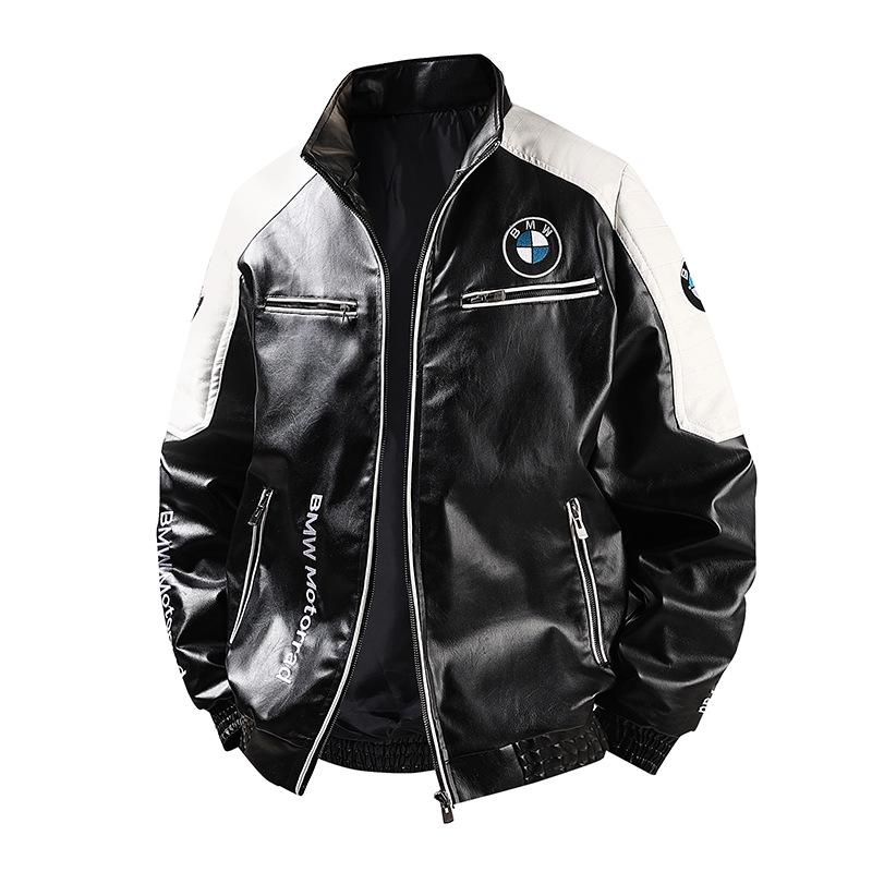 Unisex Waterproof PU Leather Racing Jacket: Embroidered American Motorcycle & F1 Suit for Autumn/Winter Riding