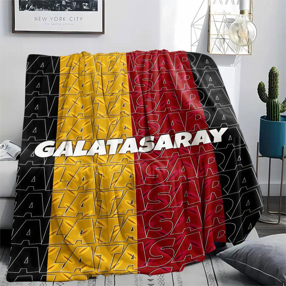 Galatasaray Spor Kulübü Printed Flannel Blanket, soft throw for bedroom sofa, washable, fan merchandise, great gift.