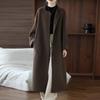 100% Wool Women Coat TIDENOVEL Autumn Wool Long Coat Handmade Pea Coat Winter Warm Wool Long Jacket Overcoat