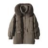 Fox big fur collar high-end pie overcomes goose down jacket white goose down jacket women's medium and long Pinghu winter women's clothing