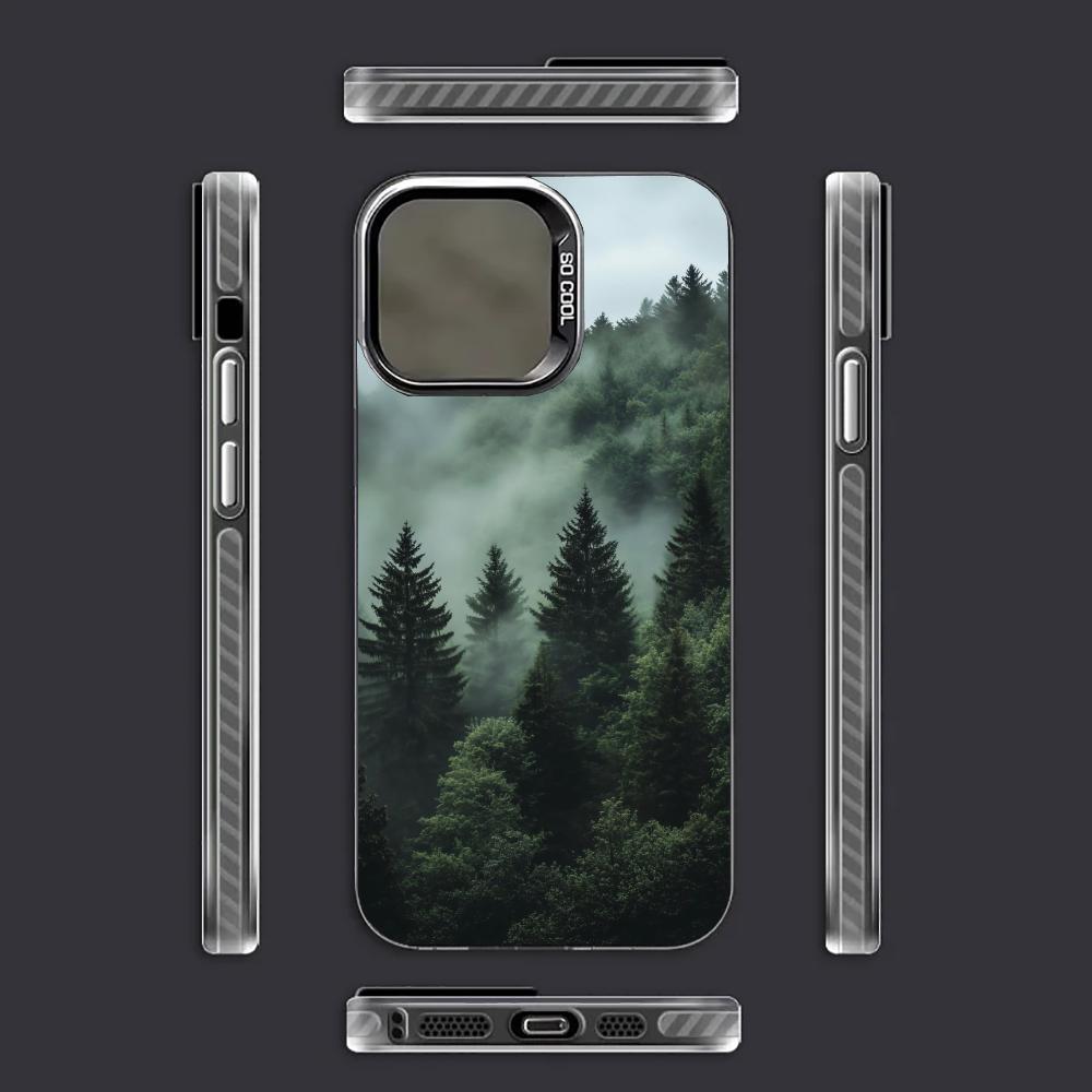 Tiefwald-Muster Handyhülle geeignet für iPhone 17 16 15 14 13 12 11 Pro/Max/Plus sturzsicher und stoßfest Rückseite