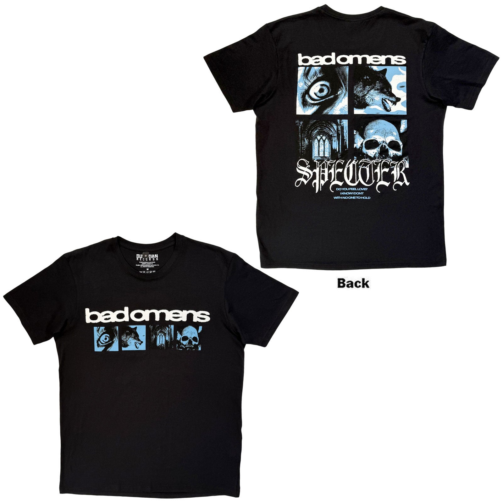 Bad OUnisexs Premium Carbon TShirt Specter Collage Black Back Print OFFICIAL S